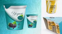 5743+ Yogurt Packaging Half-Side View Unique and Editable PSD