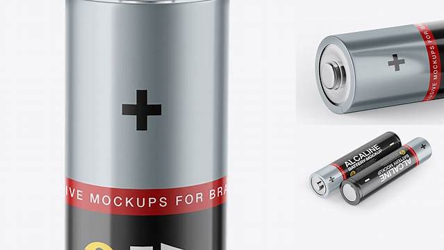 5745+ 2 AAA Batteries PSD Mockup Half Side View Editable Mockup PSD