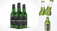 5746+ Dark Green Beer Bottle PSD Mockup Elegant PSD Mockup