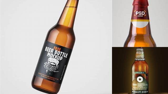 5747+ Beer Bottle With Metallic Finish PSD Mockup Premium Quality PSD Freebie