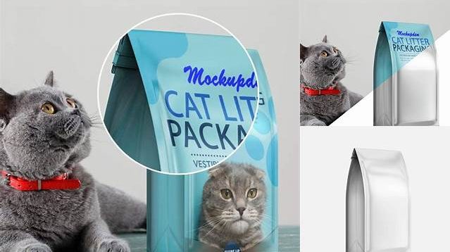 5749+ 14lb Cat Litter Package PSD Mockup Front View Free Photoshop Mockup Design