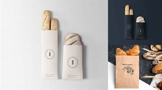 5751+ French Bread in Kraft Bag PSD Mockup Exclusive PSD Design Freebie