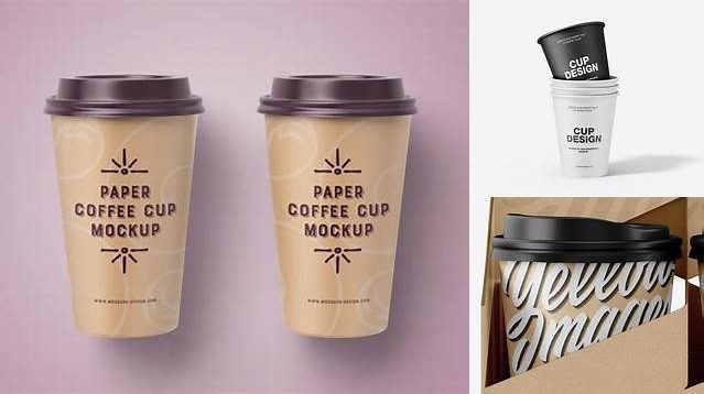 5753+ Kraft Cup PSD Mockup Front View Fully Customizable Photoshop Freebie