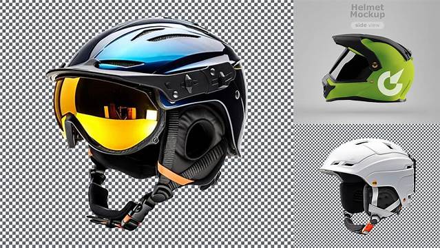 5753+ Ski Helmet PSD Mockup Side View Exclusive Free Photoshop Asset