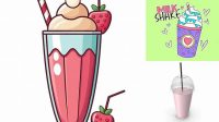 5754+ Milkshake Cup With Straw Premium Design Freebie