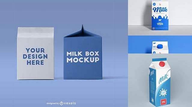 5755+ 700ml Milk Carton Box PSD Mockup Exclusive Editable PSD File