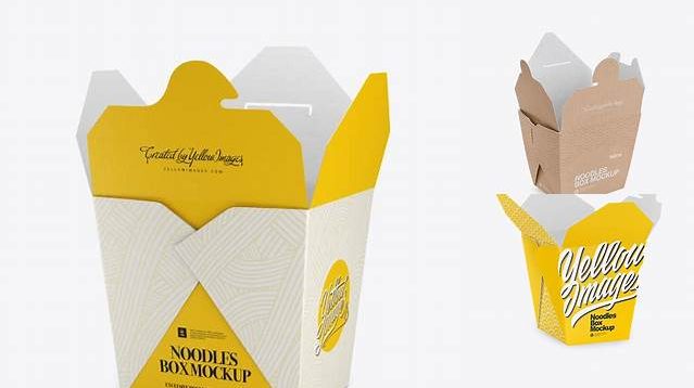 5757+ Opened Noodles Box PSD Mockup Half-Side View Elegant Photoshop Mockup