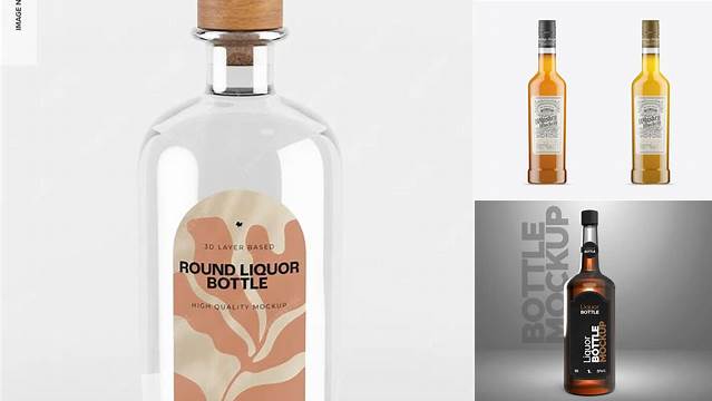 5760+ Amber Liquor Bottle PSD Mockup Unique and Editable PSD