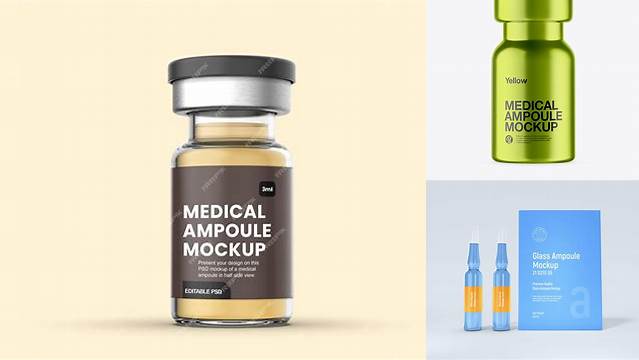 5761+ Metallic Medical Ampoule PSD Mockup Elegant PSD Mockup