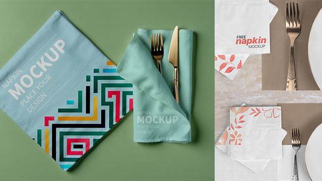 5761+ Napkins Mockup Free Include TIFF