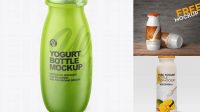 5764+ Matte Yogurt Bottle PSD Mockup Photoshop Resource Free