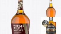 5767+ 750ml Duplicado Bottle With Whiskey PSD Mockup Versatile Photoshop File