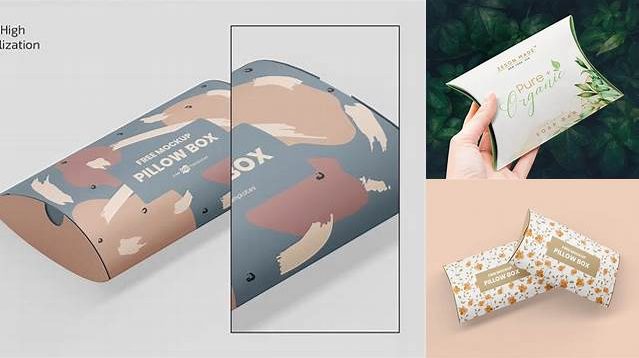 5768+ Textured Pillow Box PSD Mockup Top View Advanced and Editable PSD Template Free