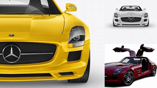 577+ Mercedes-Benz SLS AMG PSD Mockup Front View Download Premium PSD Resource