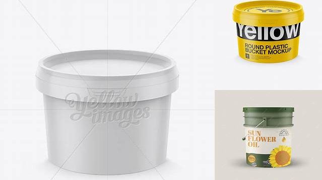 577+ Round Plastic Bucket PSD Mockup High-Angle Shot Premium Design Freebie