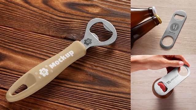 5770+ Bottle Opener PSD Mockup Half Side View Free Smart Object Templates