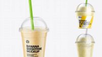 5771+ Banana Milkshake Cup with Straw PSD Mockup Editable Graphic Design Files