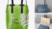 5771+ Jumbo Bag PSD Mockup Front View Easy-to-Use PSD Template