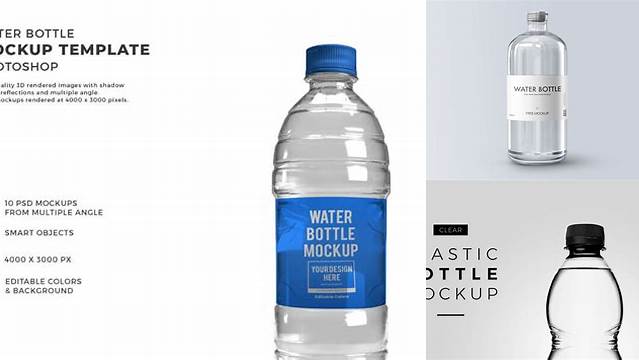 5773+ Clear Water Bottle PSD Mockup Custom Design Freebie PSD