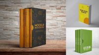 5773+ Textured Box With Book PSD Mockup Half Side View Free Download Design Mockup