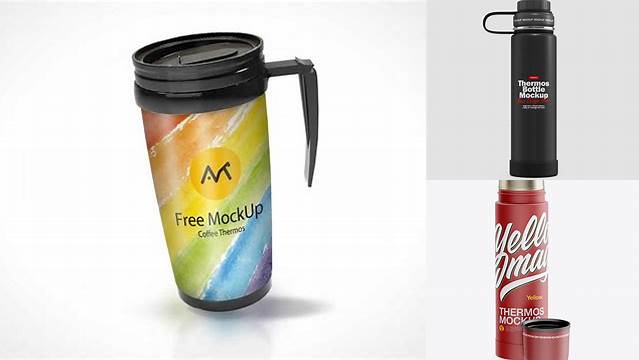 5777+ Opened Matte Thermos PSD Mockup Professional PSD Mockup