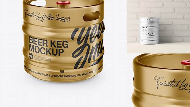 578+ 30L Metallic Beer Keg PSD Mockup Versatile and Modern PSD Mockup