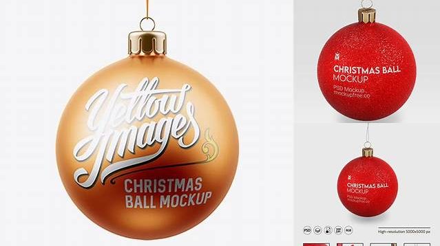 5783+ Metallic Christmas Ball PSD Mockup Front View Download Premium Free PSD