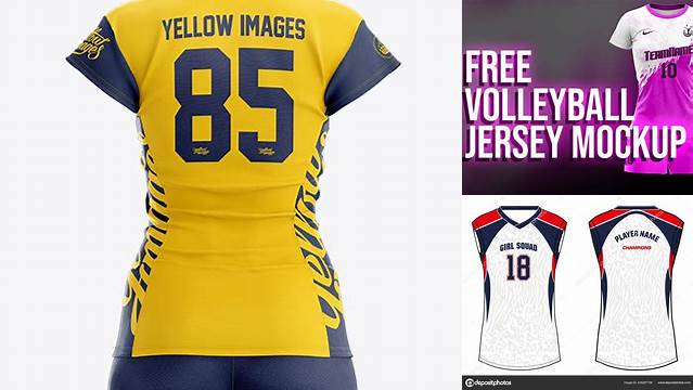 5784+ Women’s Volleyball Jersey PSD Mockup Back View Smart PNG Image