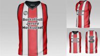 5785+ Basketball Jersey with V-Neck PSD Mockup Front View High-End PSD Download