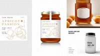 5785+ Glass Jar with Apricot Jam PSD Mockup Photoshop Freebie