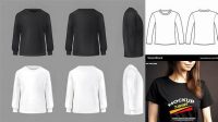 5785+ Women’s Long Sleeve T-Shirt Side View Smart Object PSD Template