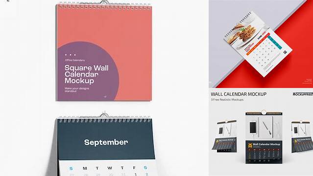 5789+ Monthly Wall Calendar PSD Mockup Front View Include TIFF