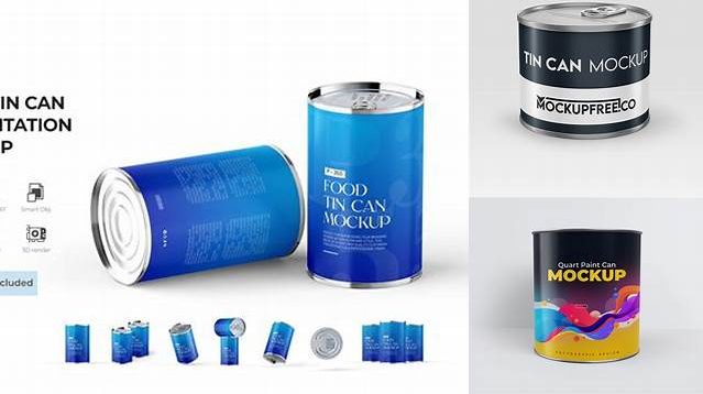 5790+ Tin Can PSD Mockup Top & Bottom Views Unique and Editable PSD