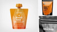 5791+ Glossy Transparent Stand-Up Pouch with Curry Sauce PSD Mockup Half Side View Mockup PSD Free Download