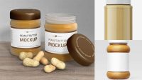 5792+ Clear Glass Jar with Peanut Butter PSD Mockup Elegant Design Mockup PSD