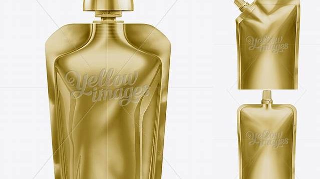 5792+ Doy-Pack With Top Cap Spout Gold Download Customizable PSD