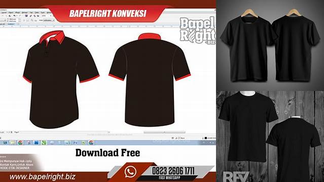 5792+ Mockup Kaos Hitam Cdr Easy Editable