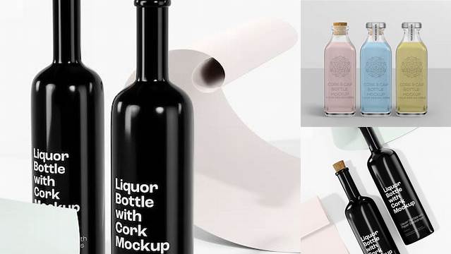 5793+ Matte Bottle With Cork PSD Mockup Creative Layered Design File