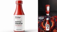 5796+ Ketchup Bottle Mockup Free PSD