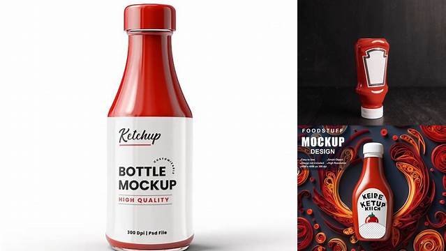 5796+ Ketchup Bottle Mockup Free PSD