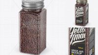 5799+ Spice Jar with Black Pepper PSD Mockup Half Side View High Angle Shot Professional Design PSD