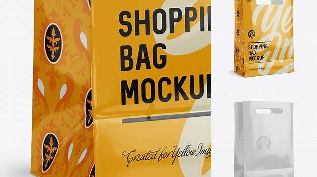 5800+ Glossy Shopping Bag PSD Mockup Halfside View Eye-Level Shot Unique and Editable PSD