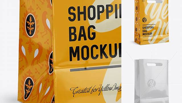 5800+ Glossy Shopping Bag PSD Mockup Halfside View Eye-Level Shot Unique and Editable PSD