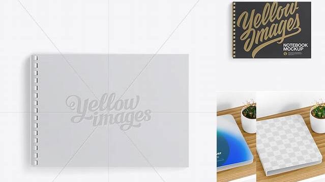 5807+ Notebook With Ring Binger PSD Mockup Top View Elegant and Stylish Mockup