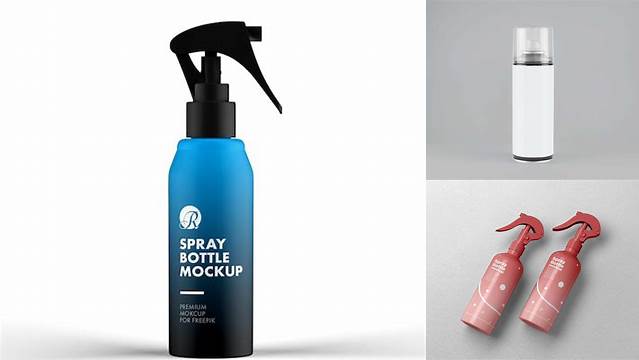 5808+ Matte Spray Bottle PSD Mockup Front View Customizable Design Files