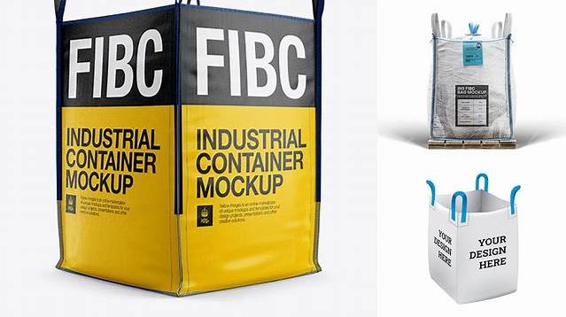 5809+ FIBC Big Bag PSD Mockup Half Side View High-End Professional PSD Resources