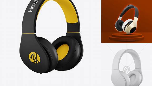 5809+ Matte Headphones PSD Mockup Half Side View Downloadable PSD Design Template