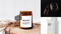 581+ Amber Jar with Paper Box PSD Mockup Exclusive Digital PSD Resource