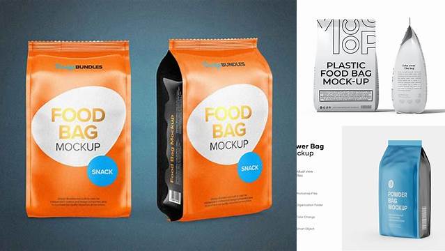 5815+ Matte Stand-up Food Bag PSD Mockup Front View Free Design Resource