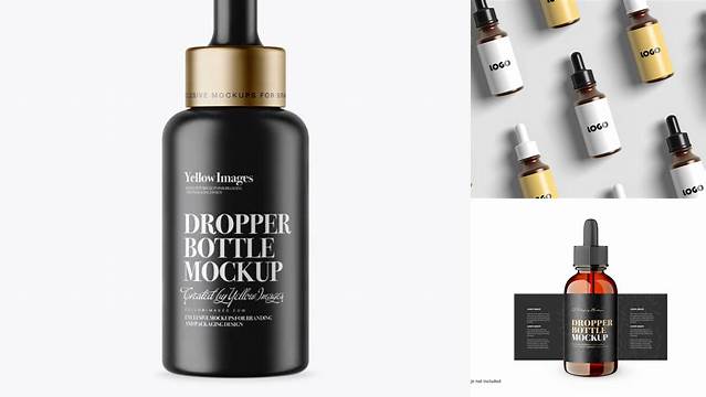 5817+ Matte Dropper Bottle With Metal Cap PSD Mockup Layered PSD File Free Download